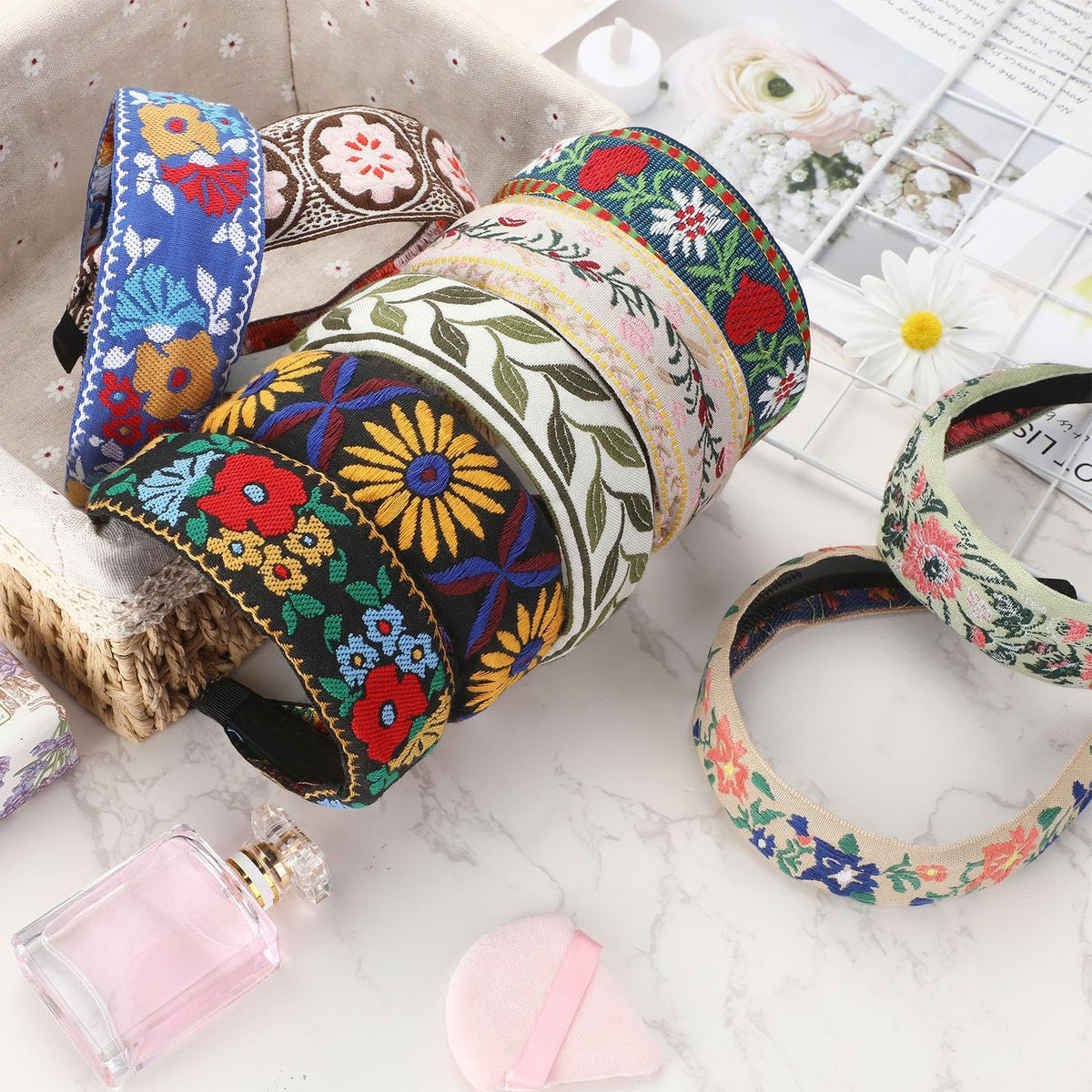 Geosar headband styled outdoors for boho look and event-ready appeal
