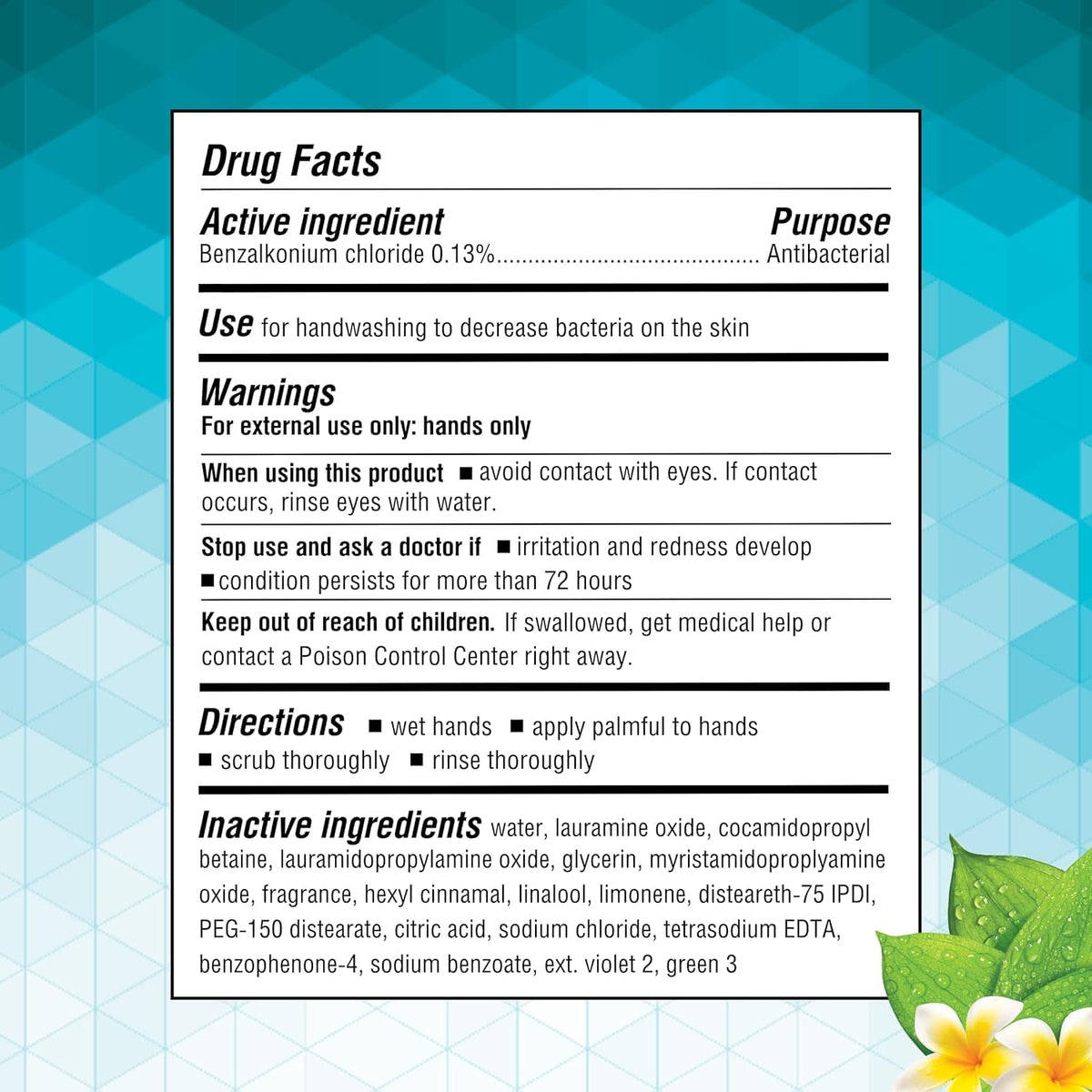Germ-X label closeup showing pH-balanced and dermatologist-tested information