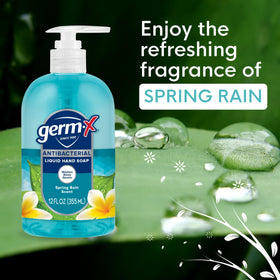 Germ-X pump top close-up demonstrating easy twist-open dispenser benefit