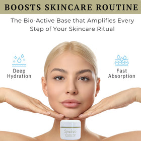 Gernetic Synchro Cream in a bathroom setting conveying daily routine support and calm
