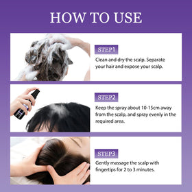 Geynaw spray being applied to scalp for targeted thinning-area coverage