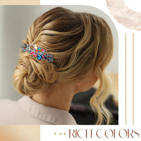 Geyoga barrettes worn in a half-up hairstyle adding vintage charm and sparkle