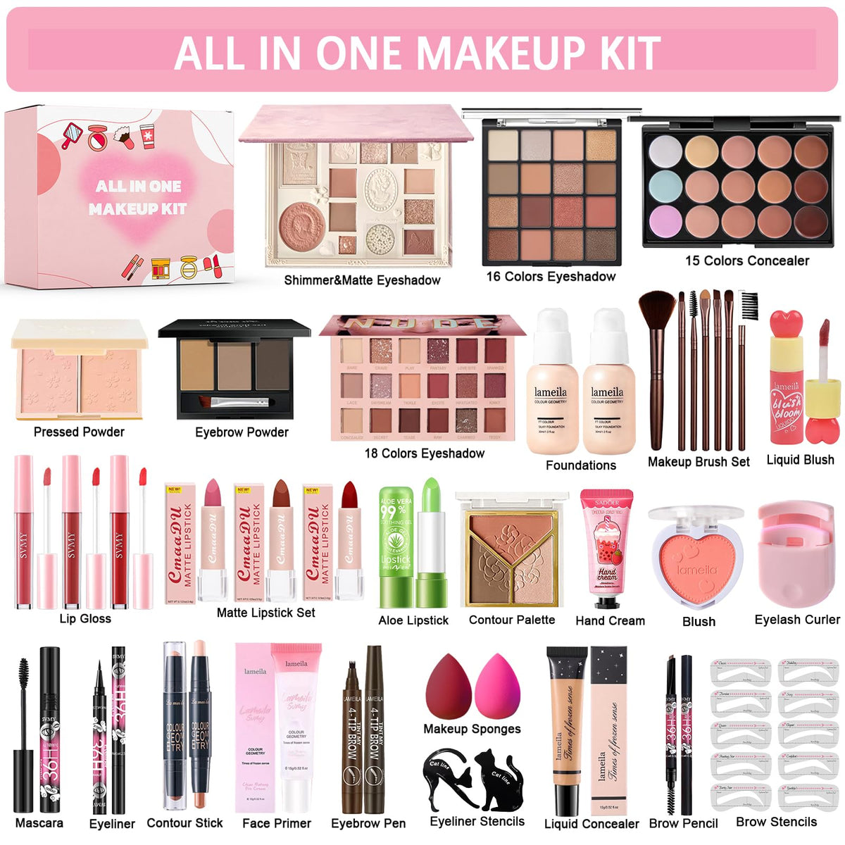 Geyomi eyeshadow palette open with varied shades for versatile eye looks and easy blending
