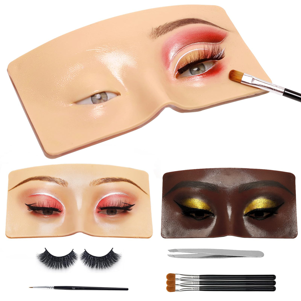GFPGYQ front view of silicone practice face showing eye and brow areas for realistic training