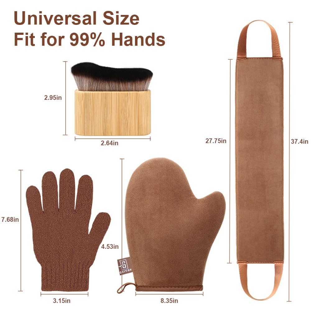 G GAIYAH size comparison with hand to show mitt and brush scale for comfortable control