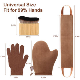 G GAIYAH size comparison with hand to show mitt and brush scale for comfortable control