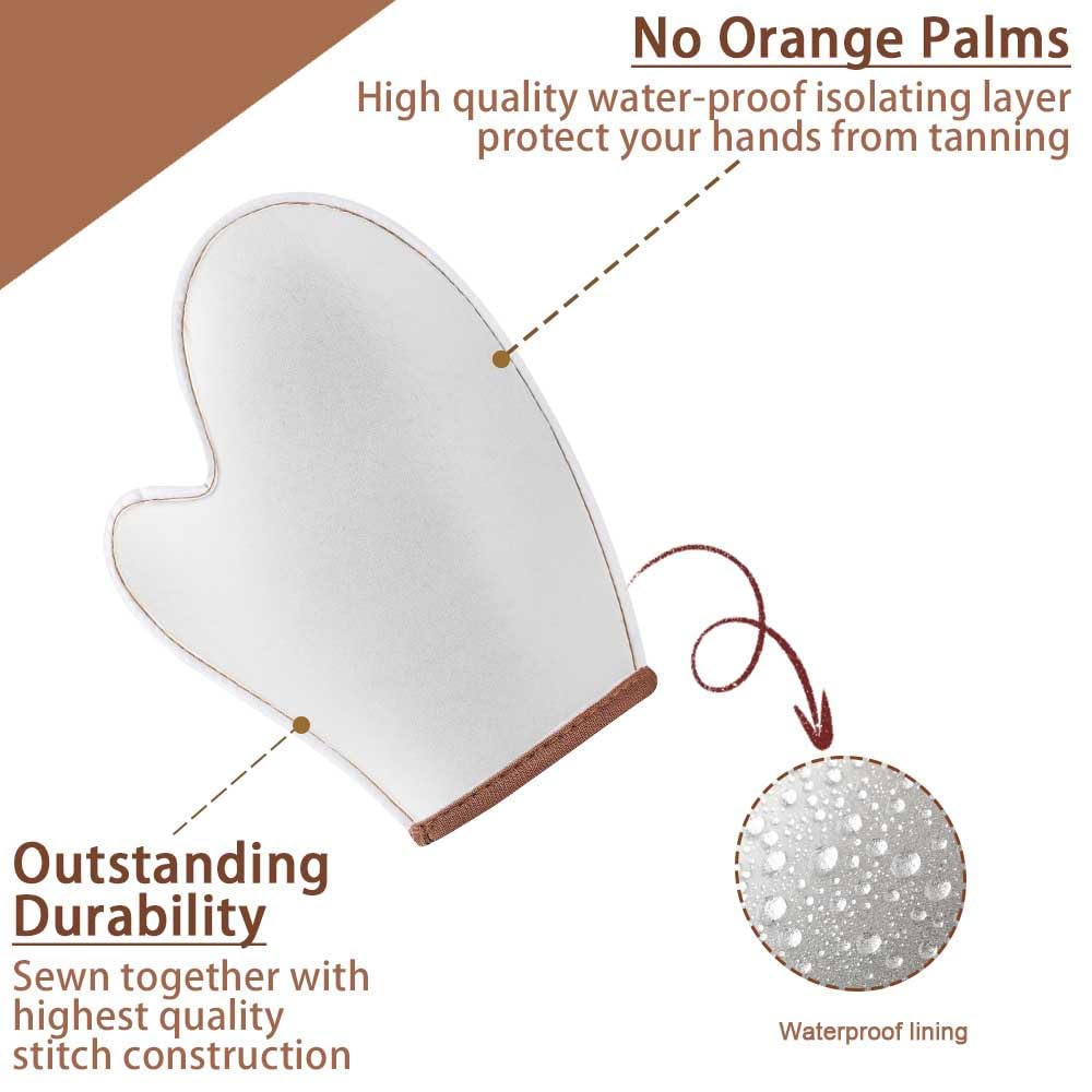 G GAIYAH velvet tanning mitt closeup highlighting soft fabric and smooth, streak-free application