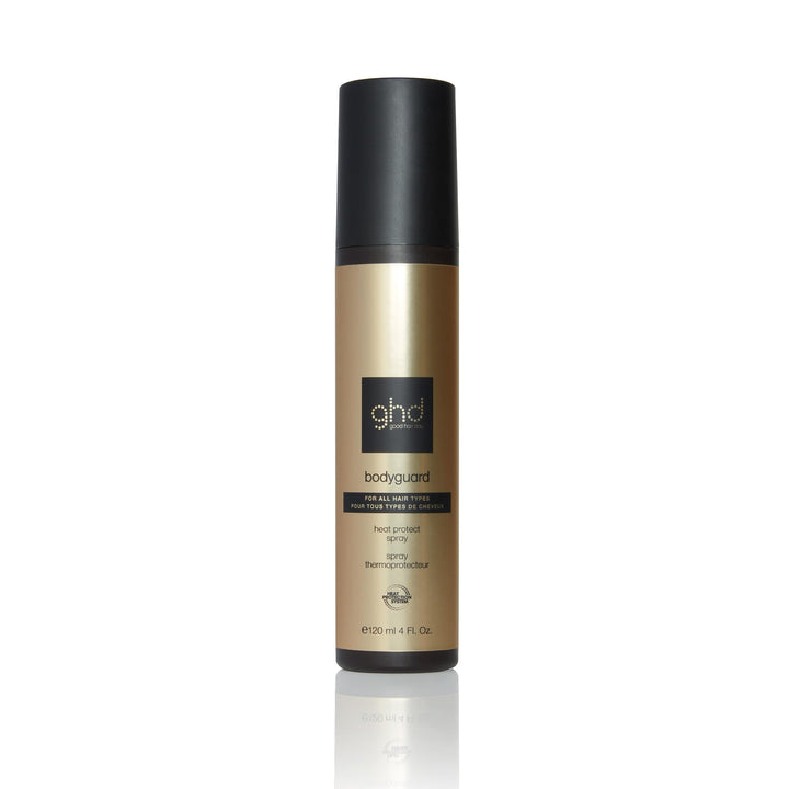 ghd Bodyguard front bottle showing label and compact 4 fl oz size benefit