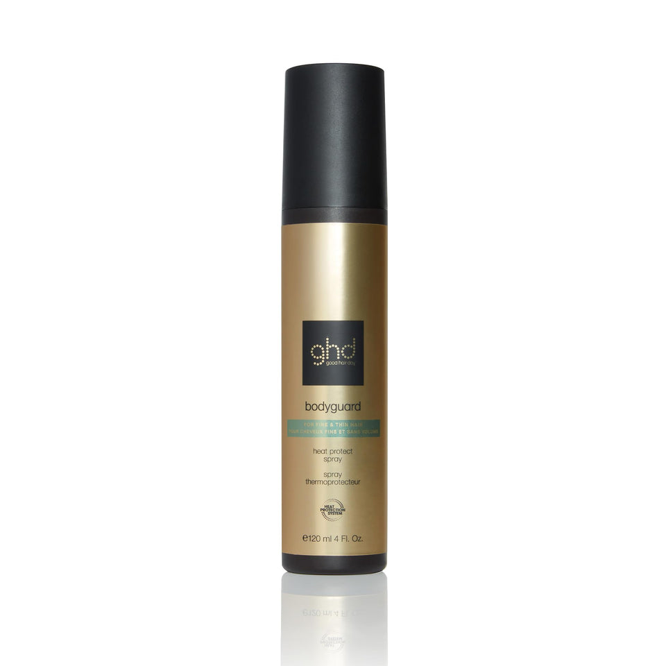 ghd Bodyguard front packaging showing bottle and label for lightweight protection