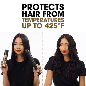 ghd Bodyguard fine mist on hair strands highlighting lightweight protection
