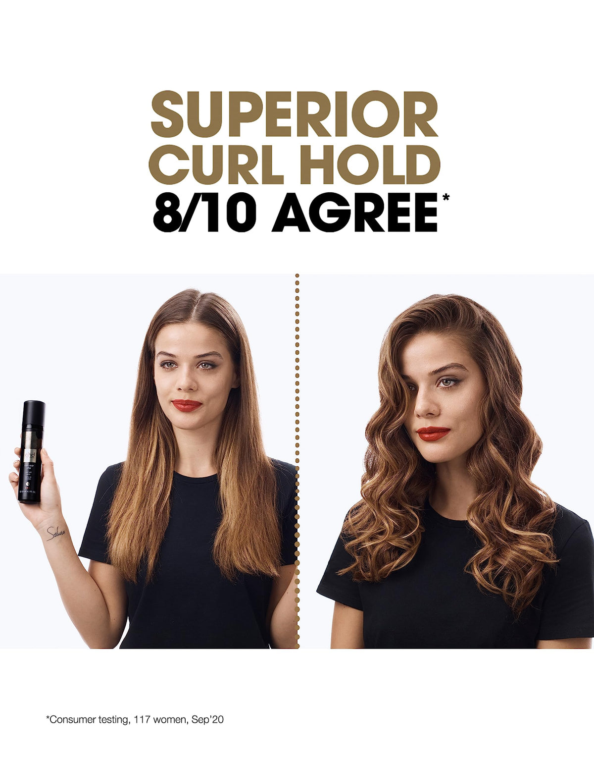 ghd Curly Ever After held in hand showing travel-friendly size
