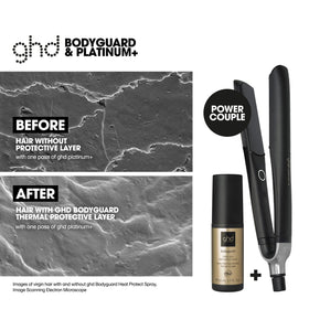 ghd travel bottle in hand ready for on-the-go protection and easy use