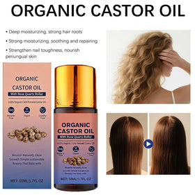 GHTPJ castor oil texture drop showing rich cold-pressed quality