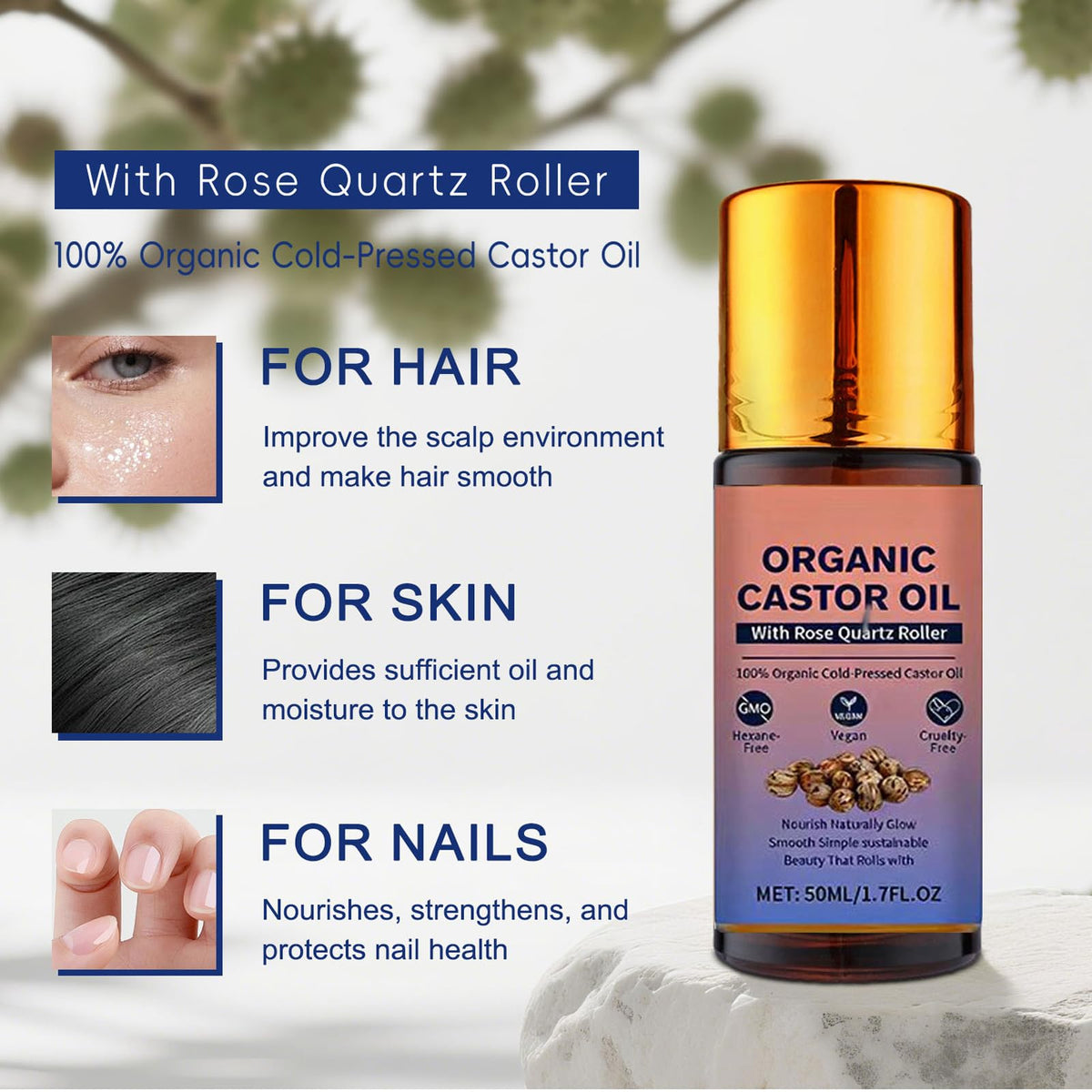 GHTPJ rose quartz roller close-up showing smooth cooling surface