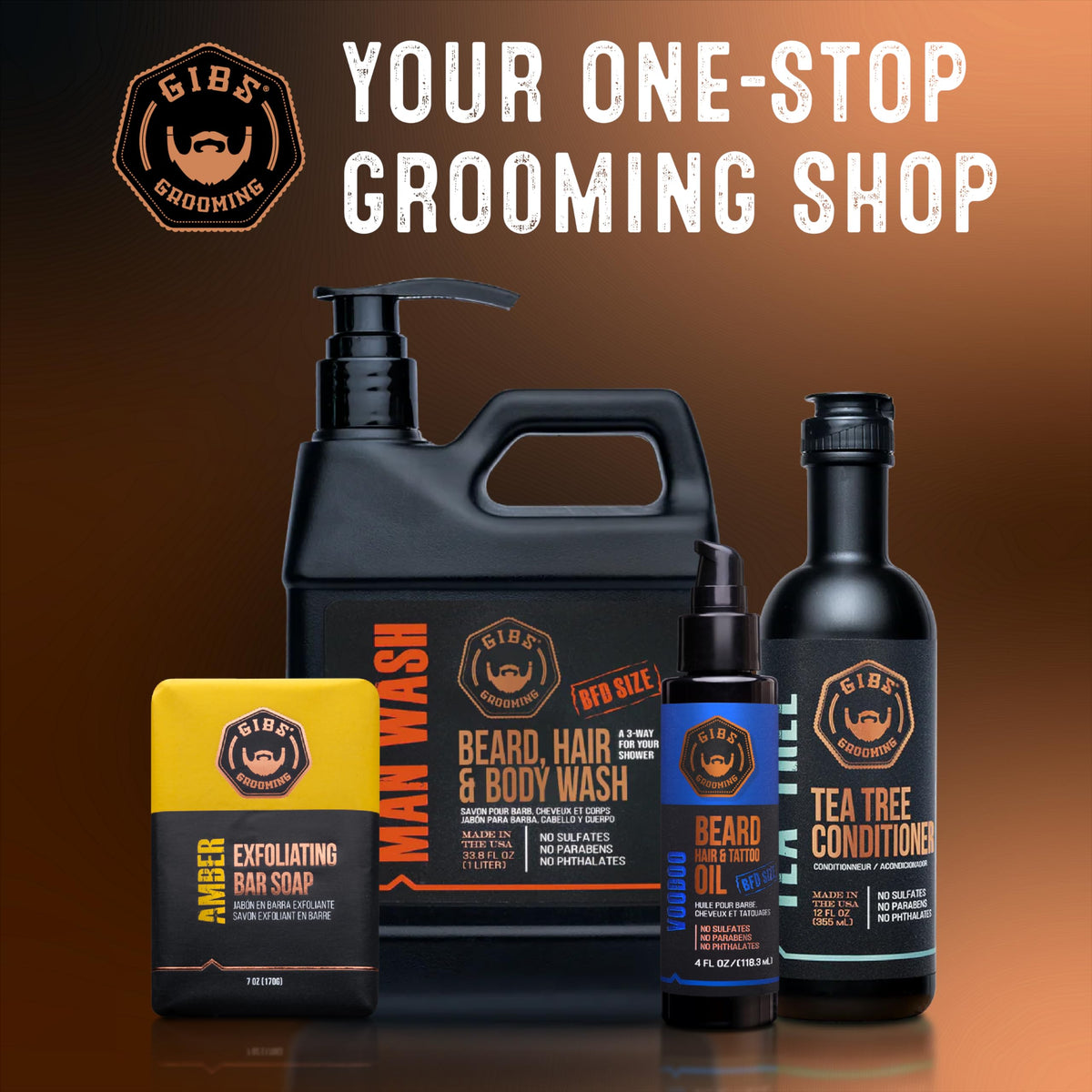 GIBS bottle on bathroom shelf lifestyle showing everyday grooming convenience