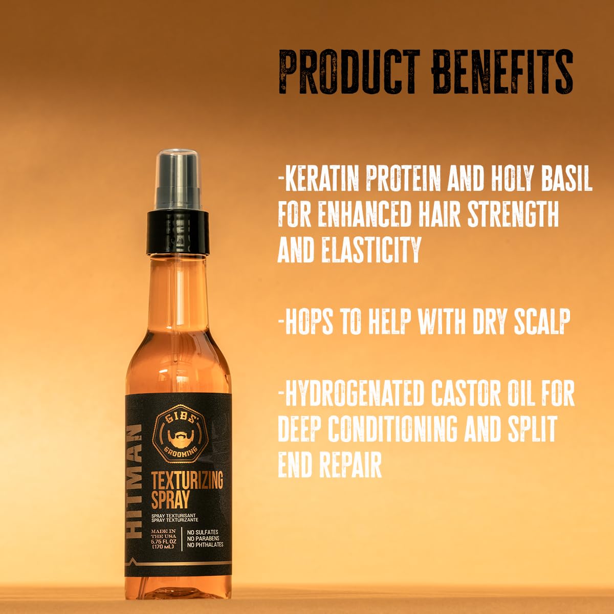 GIBS Hitman spray action mist demonstrating even coverage and styling control