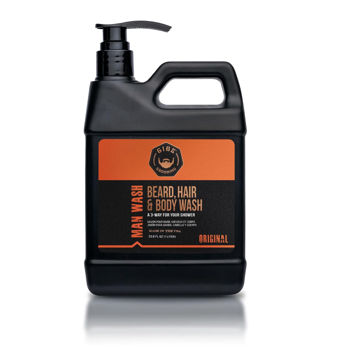 GIBS front bottle showing Original Man Wash packaging and scent for easy identification
