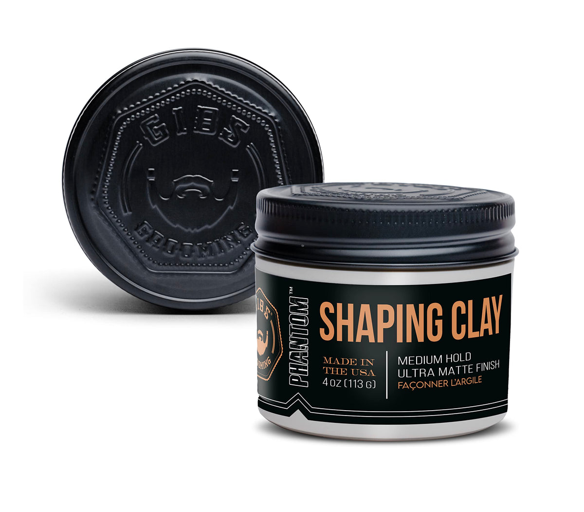 GIBS Phantom front packaging showing matte jar and label benefits