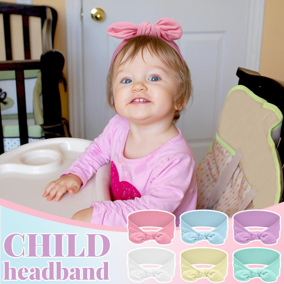 Giegxin headband on toddler, comfortable secure everyday wear