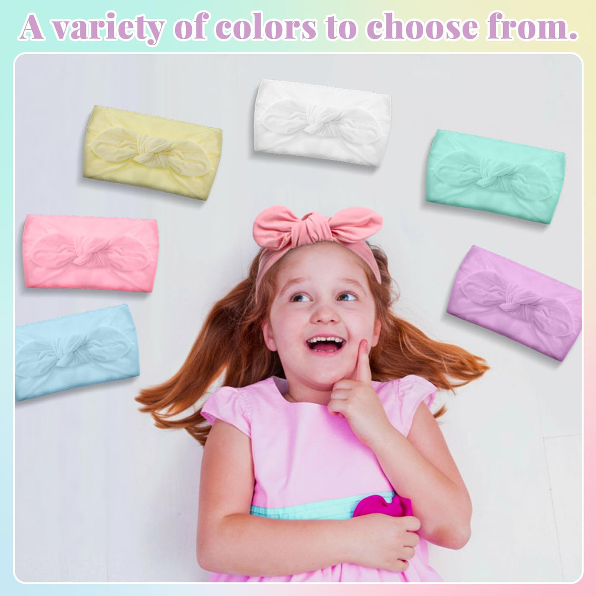 Giegxin twelve pastel headbands laid flat, outfit coordination