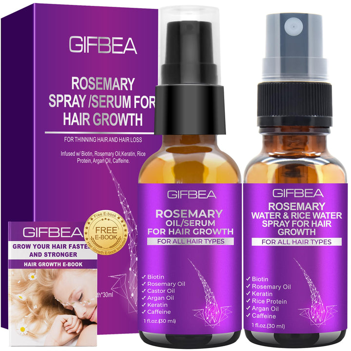 GIFBEA front packaging showing serum and spray for fuller hair