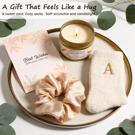 Giftota scented candle lit setting, calming aroma for relaxation