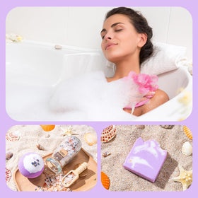 GiftPeak handmade soap and floral clip displayed for gentle care