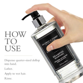 gilchrist & soames shampoo pouring texture shot showing smooth consistency benefit