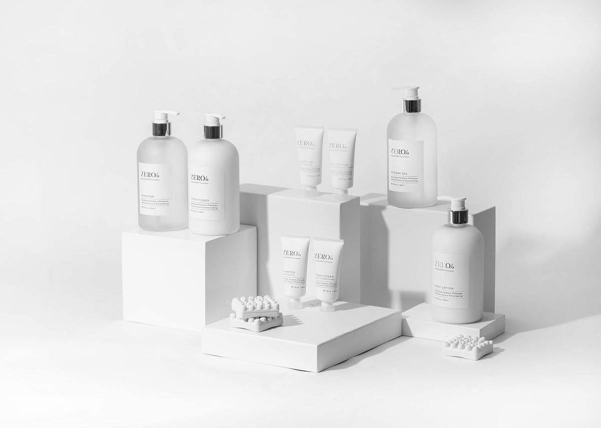 Gilchrist & Soames shampoo on shelf display highlighting premium presentation