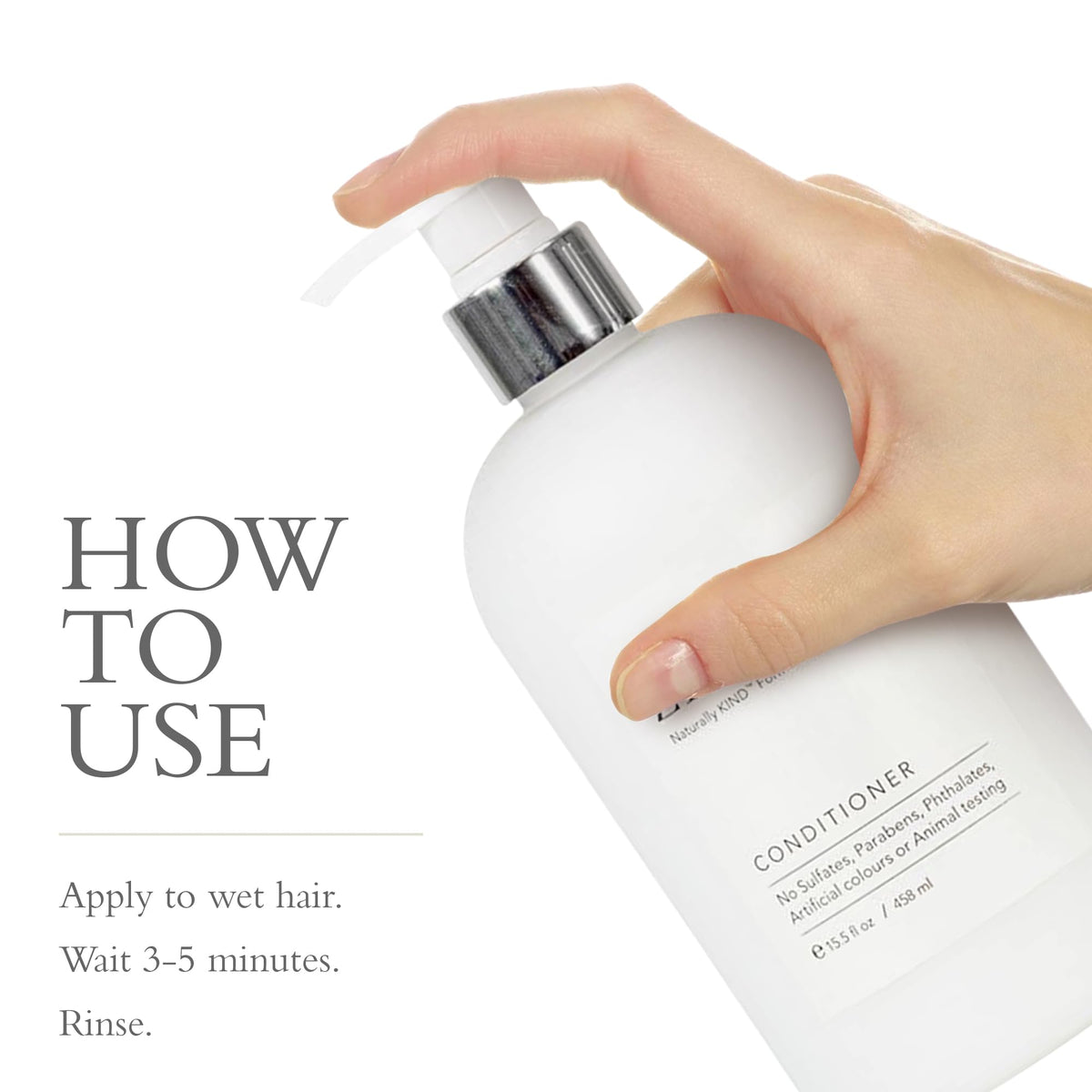 Gilchrist & Soames conditioner applied to hair in shower for smoother detangling