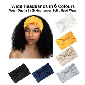 GiLi knotted headband worn by model showing stylish turban look and secure hold