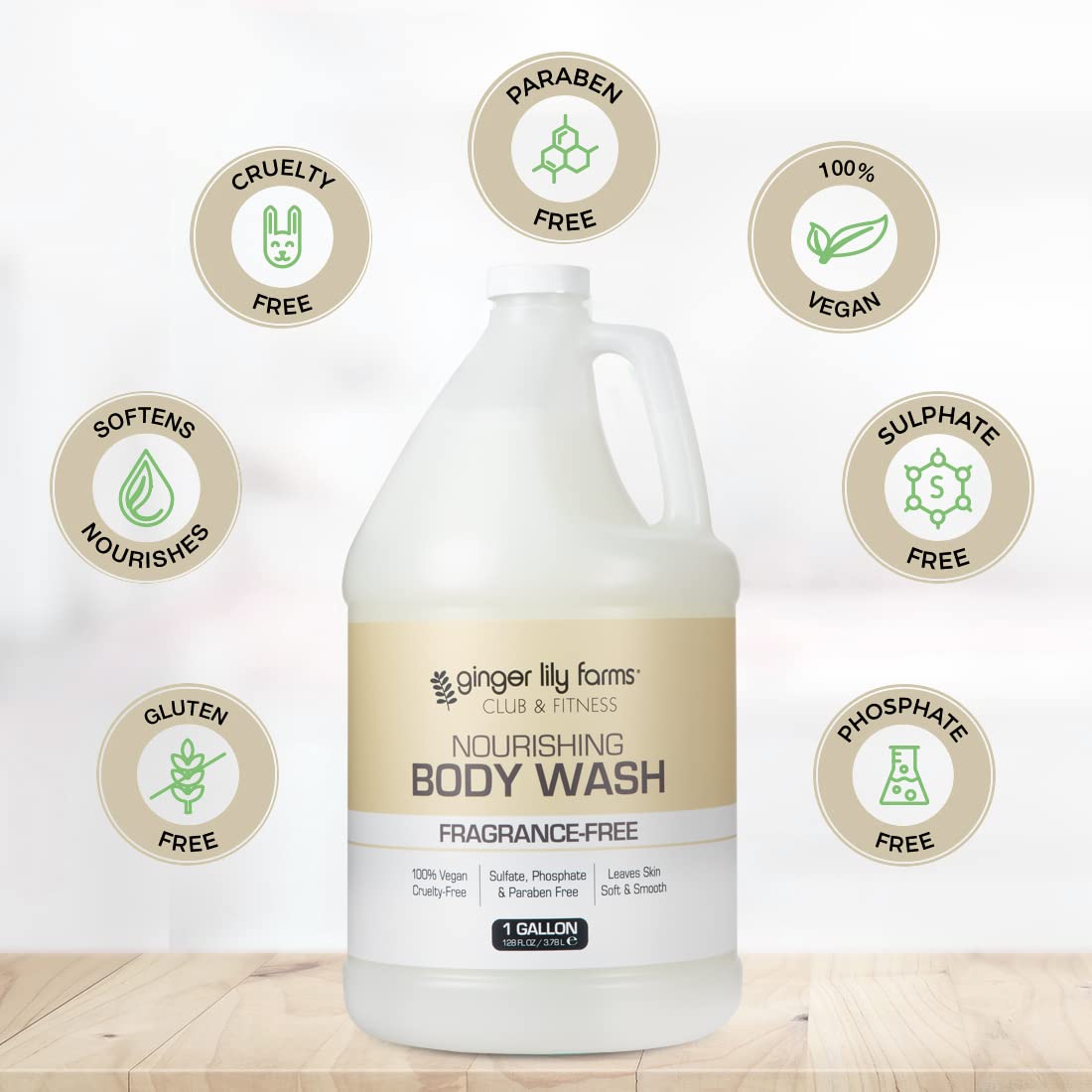 Ginger Lily Farms label close-up highlighting aloe ingredient and natural botanicals