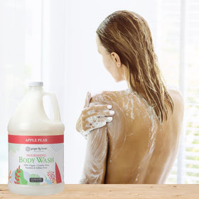 Ginger Lily Farms drop of body wash showing texture and moisturizing benefit