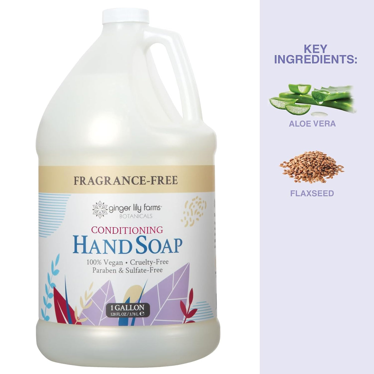Ginger Lily Farms refill containers staged in a home bathroom showing neat, economical storage