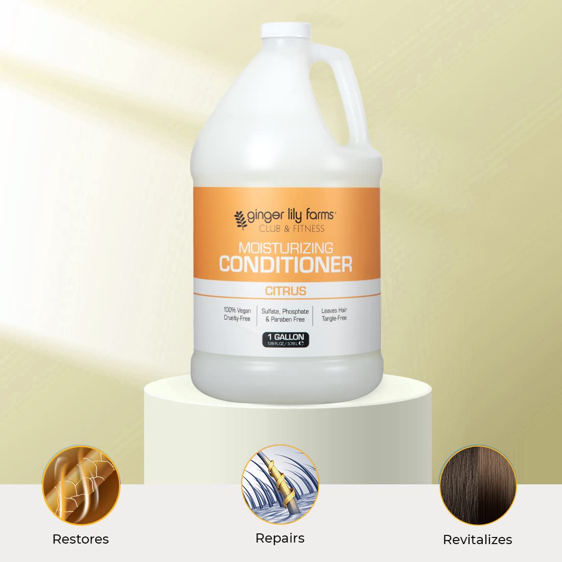 Ginger Lily Farms conditioned hair in lifestyle shot showing soft shiny results