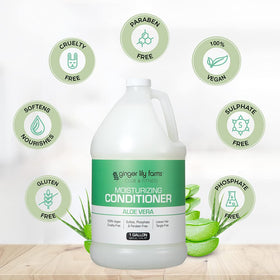 Ginger Lily Farms creamy conditioner texture demonstrating hydrating formula