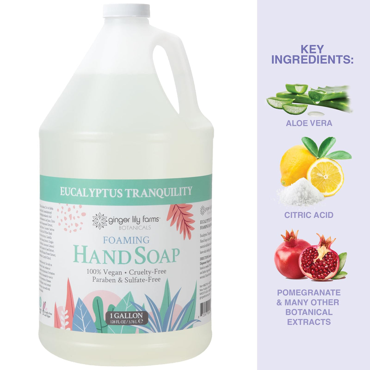 Ginger Lily Farms dispensed foam on hands showing gentle cleansing benefit