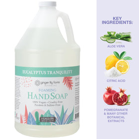 Ginger Lily Farms dispensed foam on hands showing gentle cleansing benefit