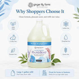 Ginger Lily Farms rich lather on hands demonstrating effective cleansing