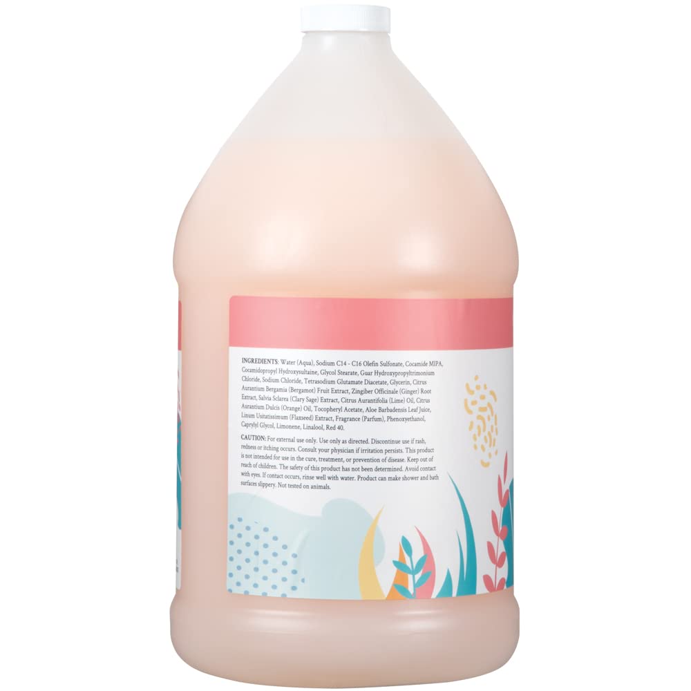 Ginger Lily Farms bottle being dispensed in gym shower for economical refilling