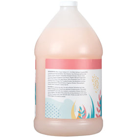 Ginger Lily Farms bottle being dispensed in gym shower for economical refilling