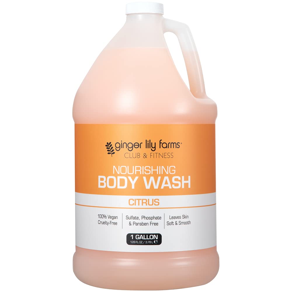 Ginger Lily Farms gallon front label showing product name and citrus scent benefits