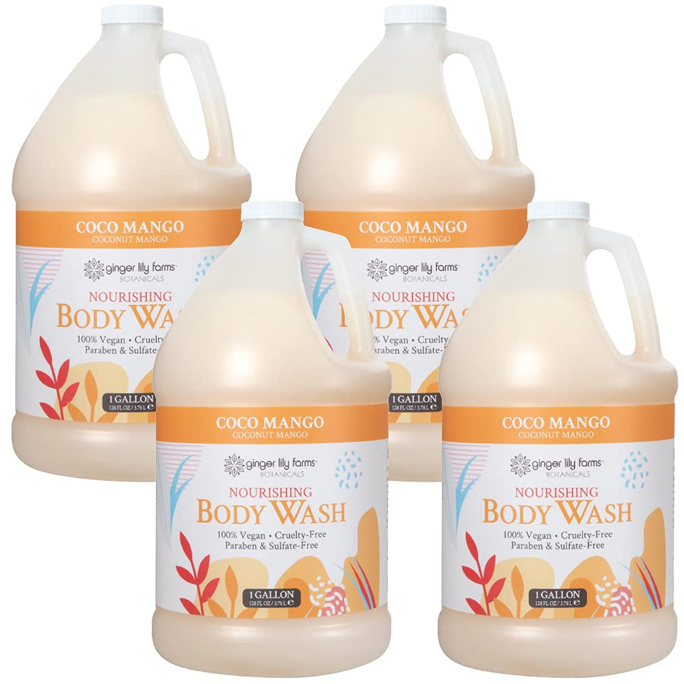 Ginger Lily Farms gallon front label shows product and refill savings