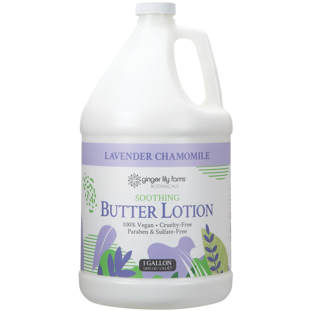 Ginger Lily Farms front gallon packaging showing brand and scent benefit
