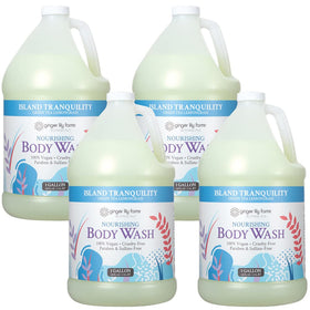 Ginger Lily Farms front gallon packaging shows economical refill and clear branding