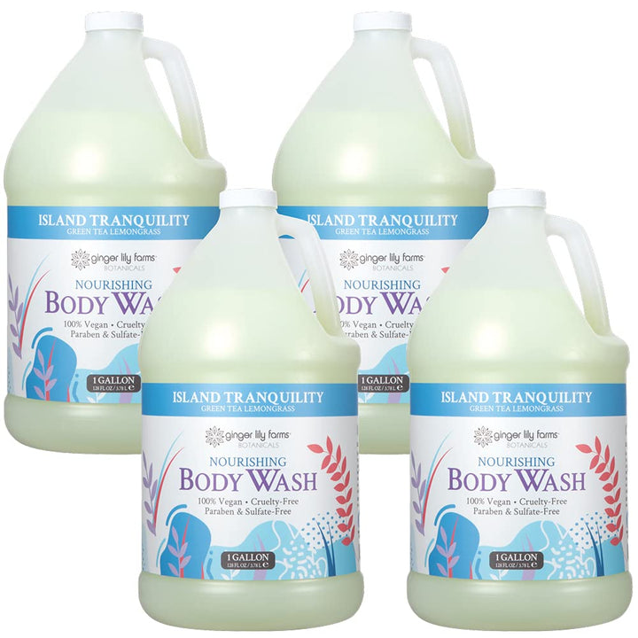Ginger Lily Farms front gallon packaging shows economical refill and clear branding