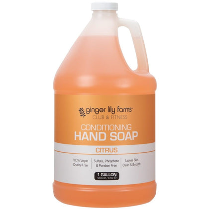 Ginger Lily Farms front packaging showing gallon container and clear branding for bulk use
