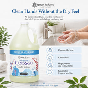 Ginger Lily Farms gallon placed in a spa setting for professional use benefit
