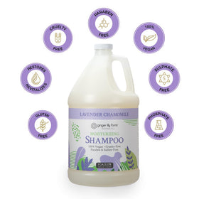 Ginger Lily Farms 1 gallon refill bottle beside pump for cost-effective refills
