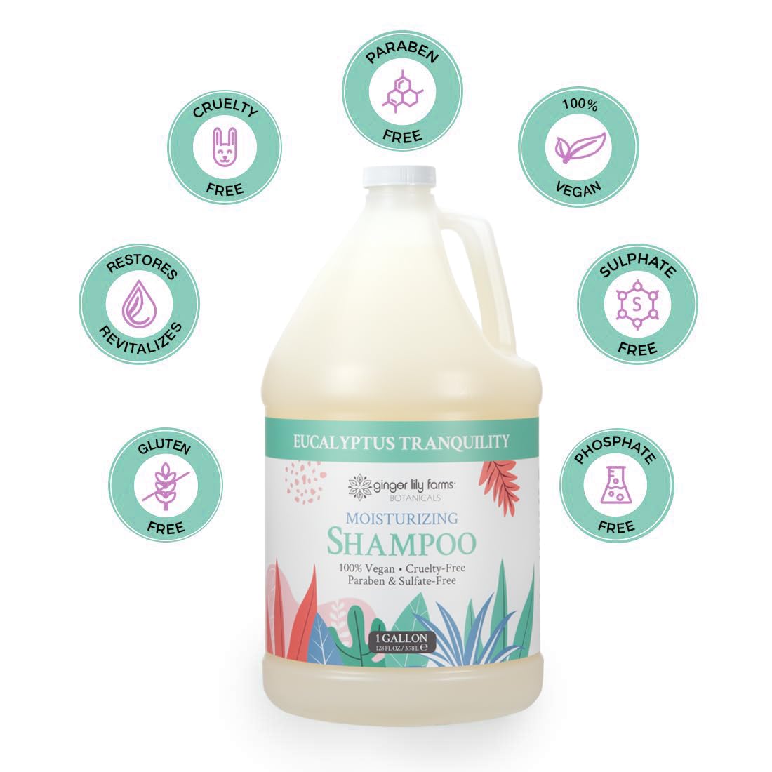 Ginger Lily Farms gallon with measuring cup for easy refill and economy